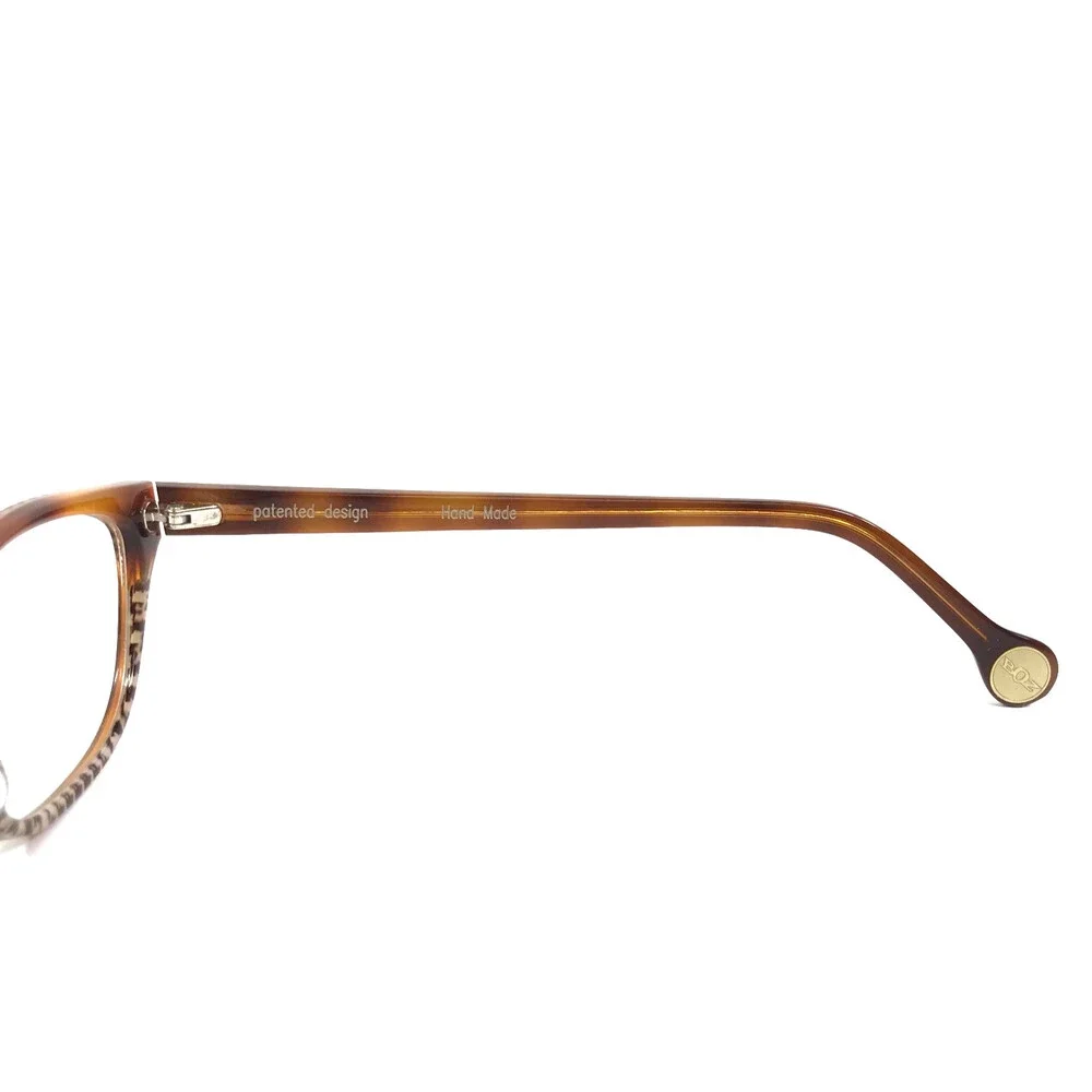 BOZ Eyeglasses Frames VANINA 0393 Brown White Black Houndstooth 52-16-145
